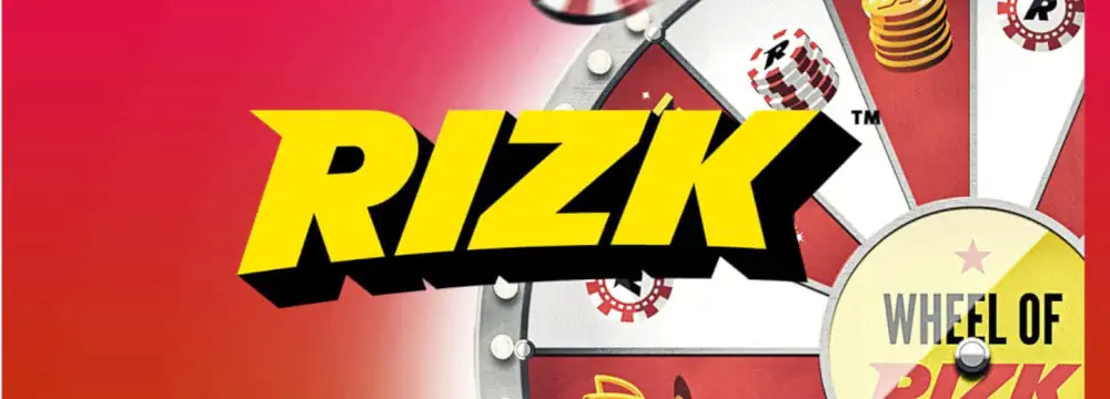 Rizk Casino merke logo og Wheel of Rizk forhåndsvisning